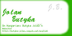 jolan butyka business card